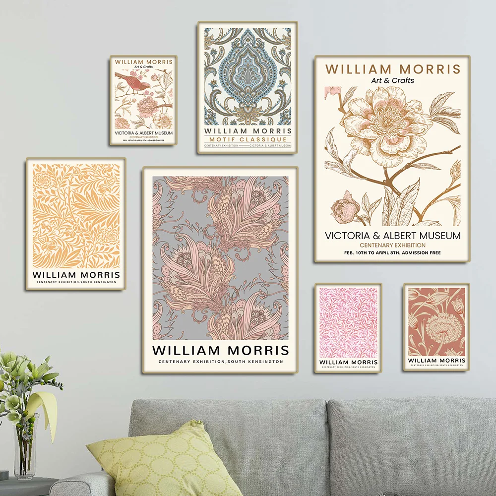 

William Morris Flower Birds Abstract Wall Art Canvas Painting Nordic Posters And Prints Wall Pictures For Living Room Home Decor