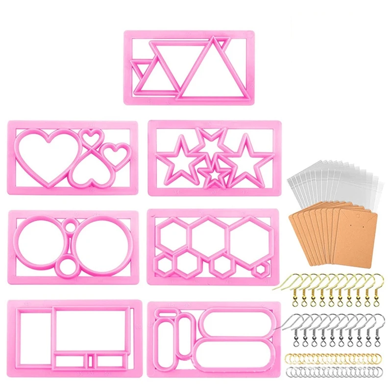 

Plastic Earring Cutters Set Ear Hooks Jump Rings Kit Polymer Clay Pottery Mold