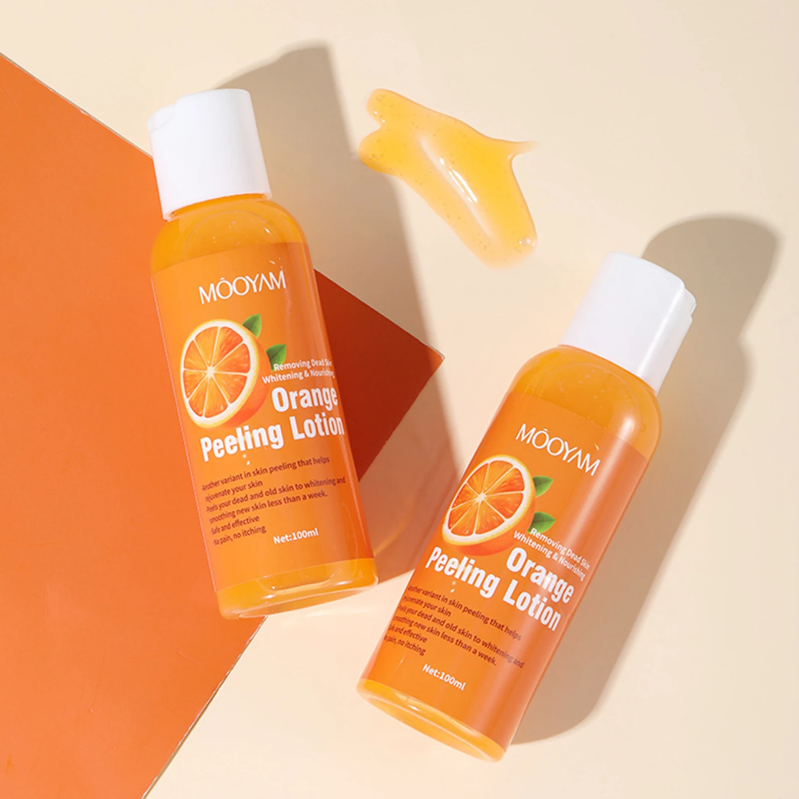 Лосьон отшелушивающий для ног 100 мл осветляющая оранжевая эссенция тела шеи