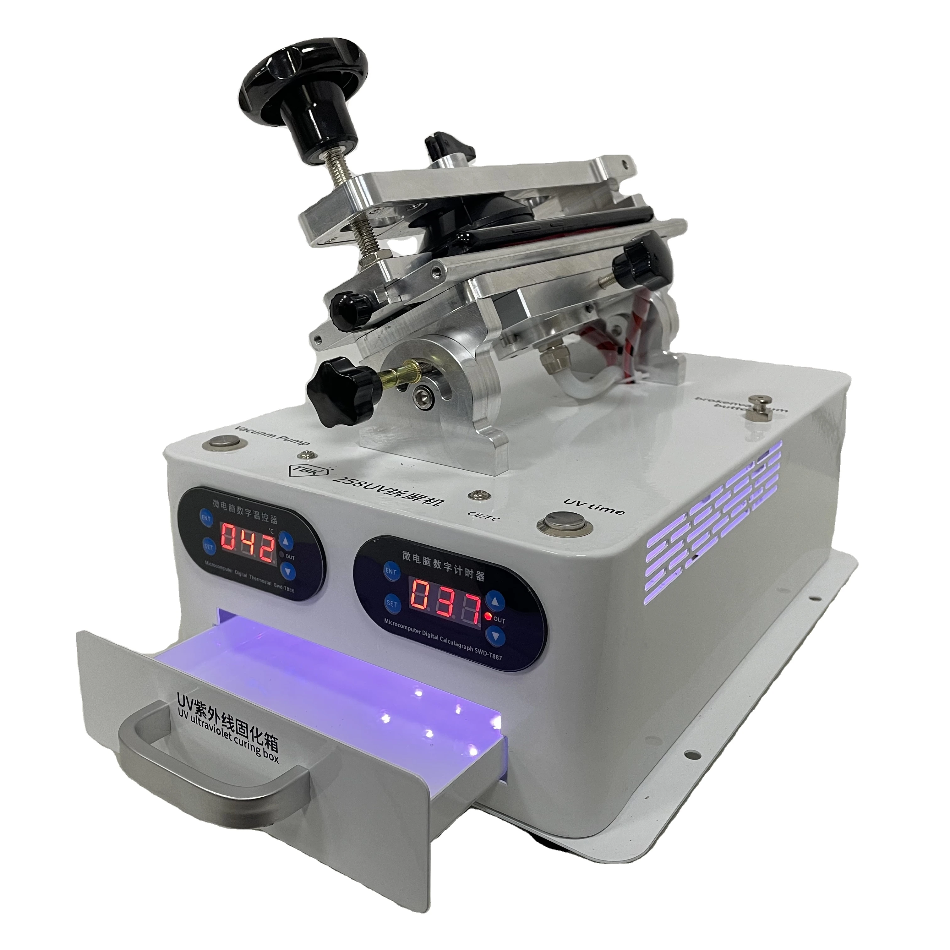 

2021 Newest TBK-258 LCD Separator With UV Curing Box Screen Separation Machine With Pump Vacuum Mobile Phone Repair Tool