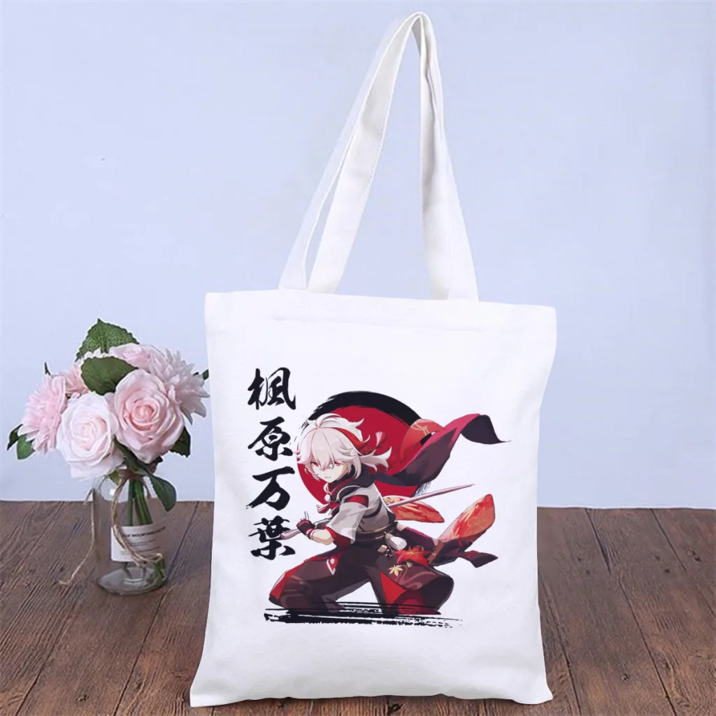 

Kaedehara KazuhaHandbag Genshin Impact Online Role Playing Game Fashion Shoulder Canva Bag Pocket Shopper HandBag Large Tote Bag