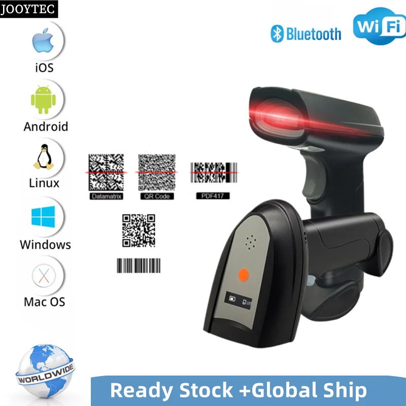 

Wireless 1D 2D Barcode Scanner With Screen Display Bluetooth Scanner For Shop