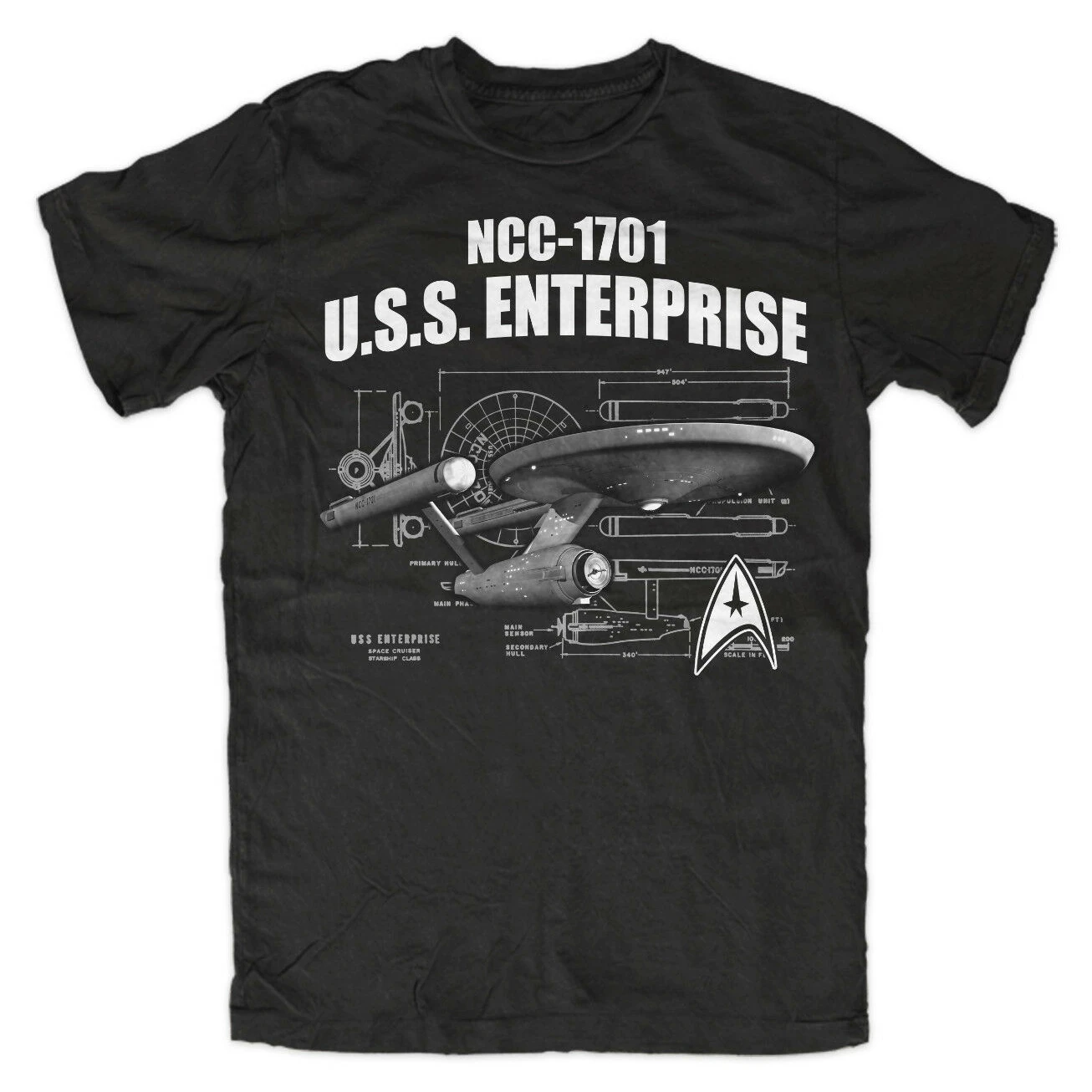 Camiseta NCC-1701 USS Enterprise Star,Kult,Fun,Trek,Spock,Movie,Tv,Kirk,Picard,Uhura,Crusher