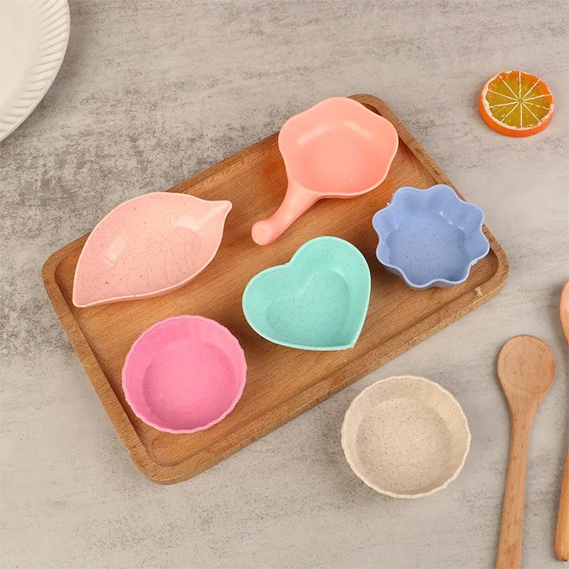 

Wheat Straw Seasoning Dish Creative Spice Dish Salty Dish Tableware Kitchen Moisture-proof Spice Dish Plastic Small Bowl