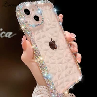 luxury diamond glitter case for iphone 13 12 11 pro max x xr xs max 8 7 plus se bling transparent shockproof soft silicone cover