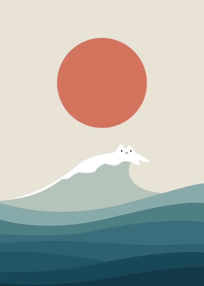 

Минималистичные постеры кот, пейзаж, холст