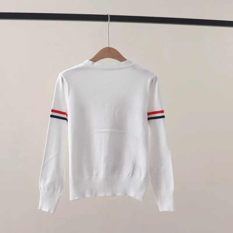 Осенний новый длинный вязаный кардиган с воротником контрастного цвета красный