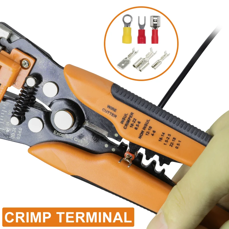HS-D1 Crimper Cable Cutter Automatic Wire Stripper Multifunctional Stripping Tools Crimping Pliers Terminal 0.2-6.0mm2 tool