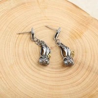 silver color crystal rabbit dangle stud earrings fashion carrot rabbit earrings for men women punk party fine jewelry gifts