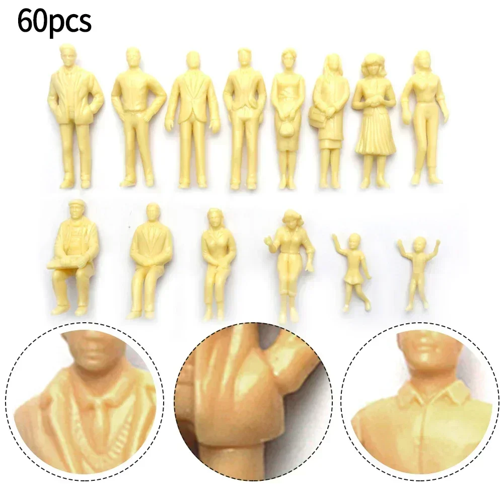 

Неокрашенные фигурки H0 1:87 пластик 60 шт