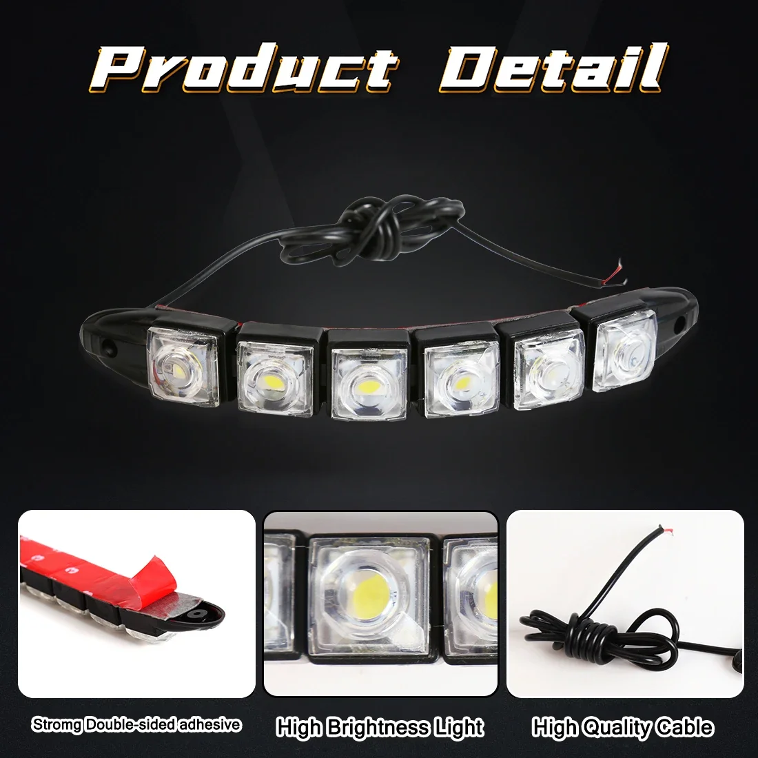 2 шт. 6 светодиодных дневных ходовых огней Белый ледяной синий DRL Гибкая