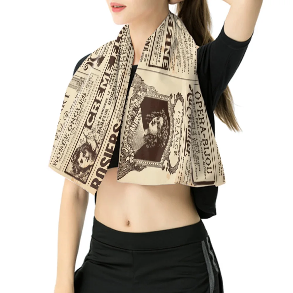 Банное полотенце из микрофибры в стиле ретро с надписью на английском языке