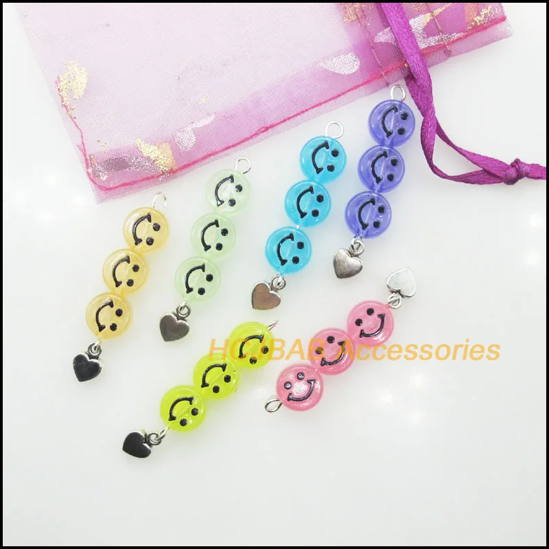 12 новых круглых подвесок в виде смайликов смешанные Подвески фотографий 10x43 мм