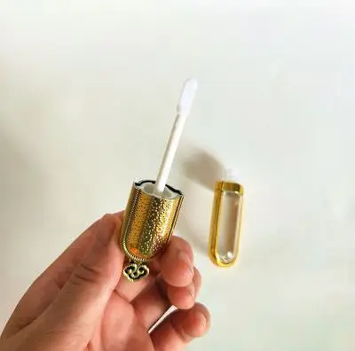 

5ml Gold Crown Cosmetic Lip Gloss Wand Tube Empty Clear Makeup Lipgloss Lipstick Brush Bottle Beauty Eyelash Split Container