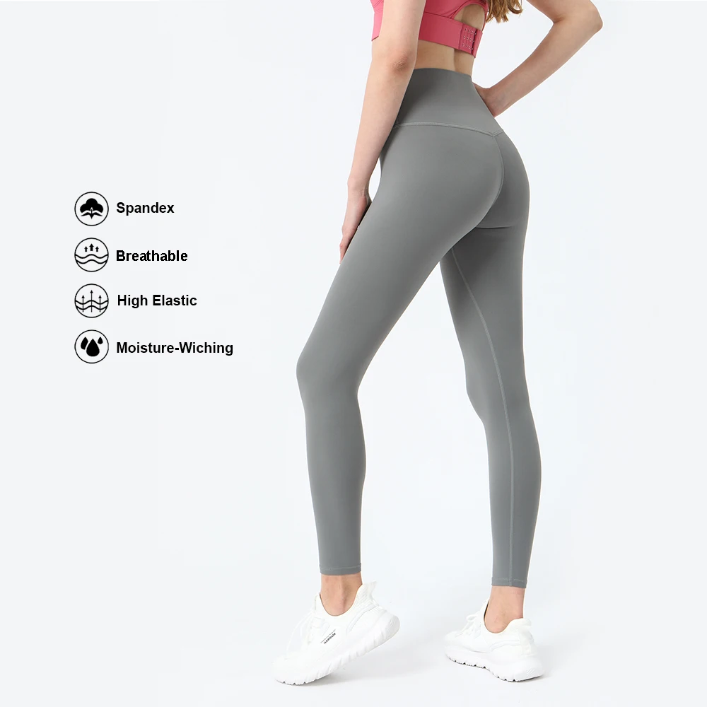 Sodalemon Yoga Leggings Seamless No Front Awkward Line High Waist Sport Pants Fitness Gym Elastic Tight Without Running Leggings