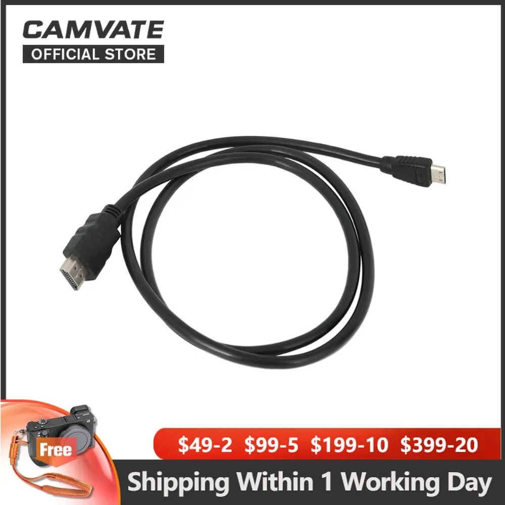 CAMVATE Mini (type C) /1.4V Micro HDMI To HDMI Cable (100mm Long)Male To Male Adapter For HDTV/Camera/ Projector/ Monitor/Tablet