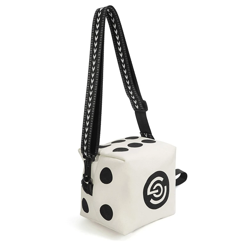 

One Shoulder Bag Men And Women Trend Street Locomotive Hand Bag Hip Hop Dice Pattern Casual Travel Square Cross-Body Bag M772