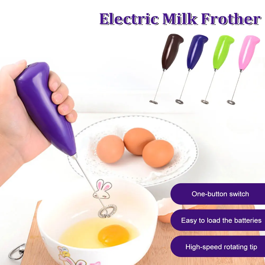 

Mini Electric Egg Beater Milk Frother Battery Powered Handheld Foamer Milk Blender Portable Egg Whisk Tool for Home Kitchen
