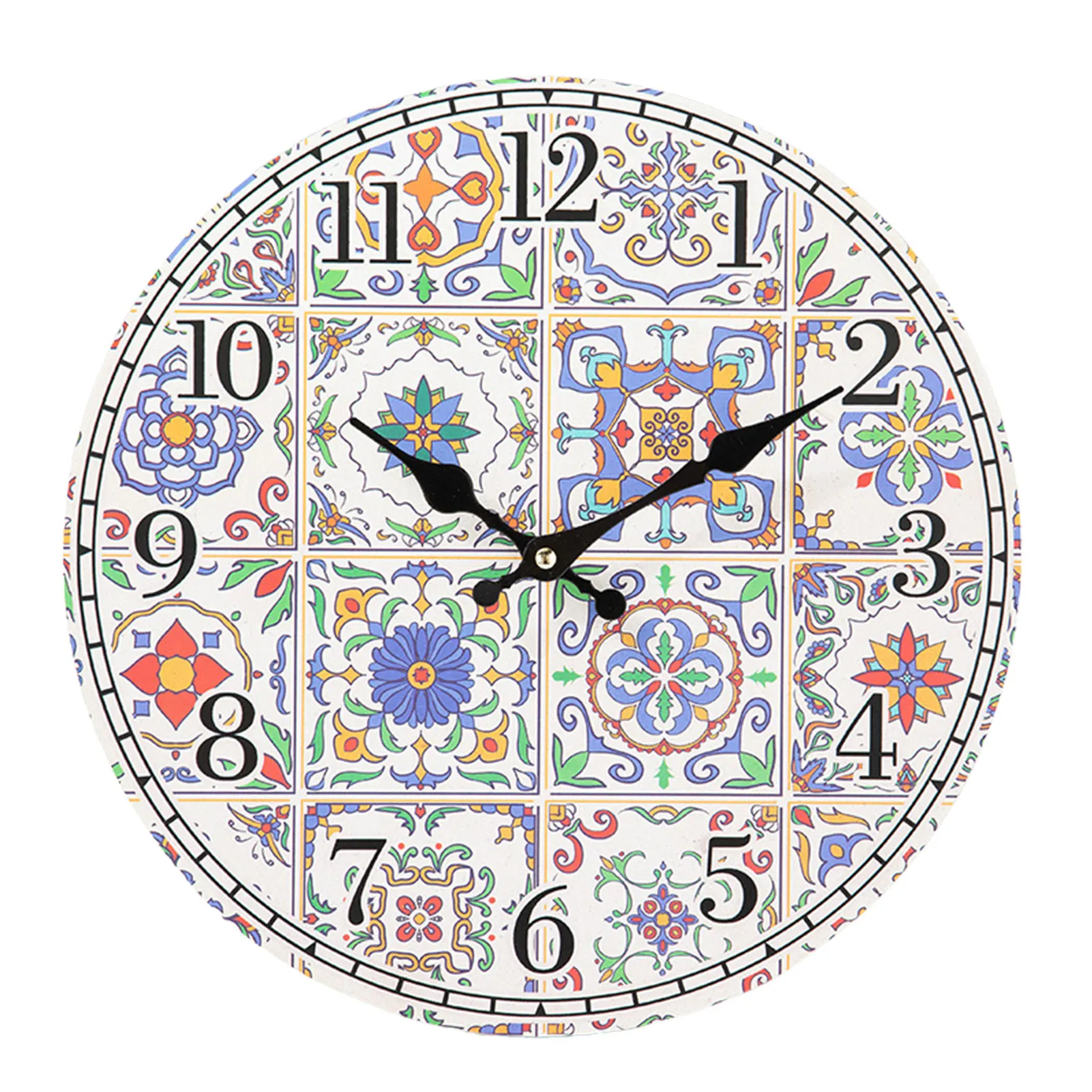 

Digital Silent Wall Clock 14 Inch Round Mandala Floral Wall Clocks Decorative Boho Art Clocks For Wall Battery Powered Unique