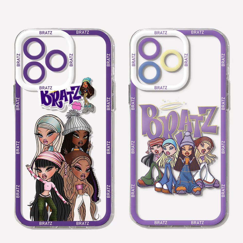 Милый чехол для телефона с куклой Bratzs Samsung S24 S23 S22 S21 S20 S10 FE Note20 Note10 Plus