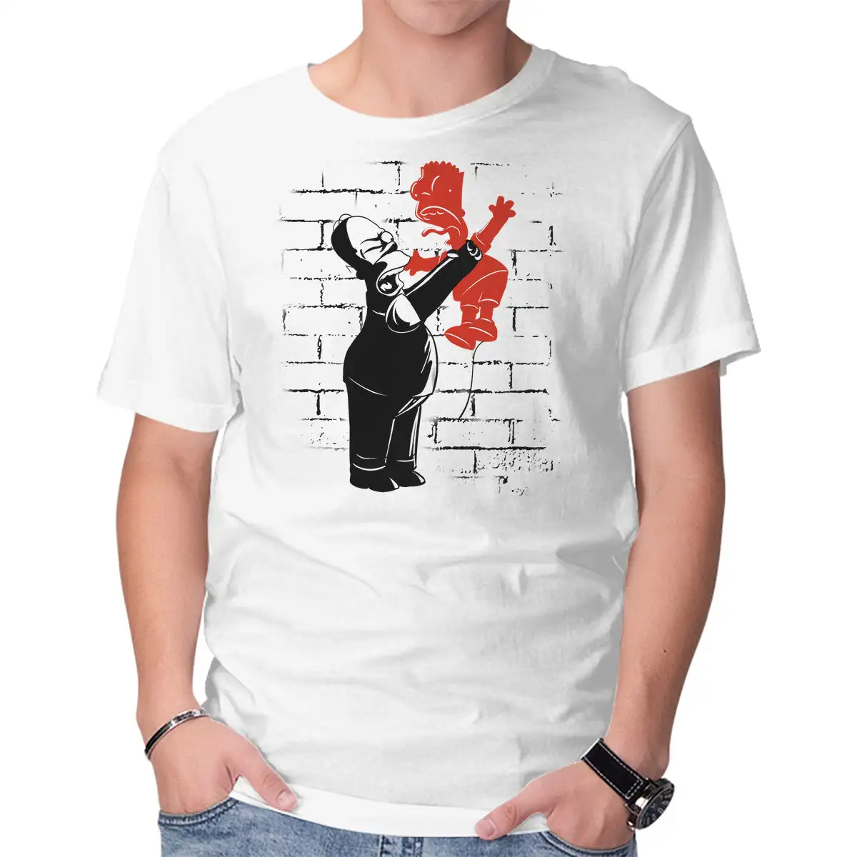 Футболки с рисунком аниме Бэнкси Strangulation для мужчин одежда женские футболки