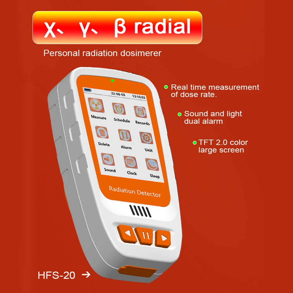 

Portable Handheld Nuclear Radiation Detector X-rays Gamma Nuclear Radiation Detector Geiger Color Display Screen for Home Family