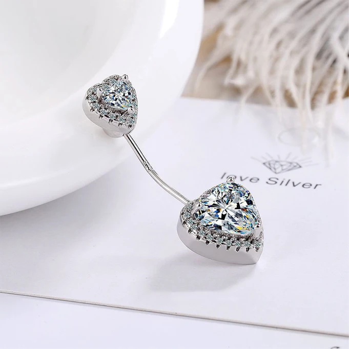 VIVILADY 925 серебро Цирконий сердце Винт Прокол пупка пирсинг ювелирные изделия для модных женщин ювелирные изделия минималистские аксессуары
