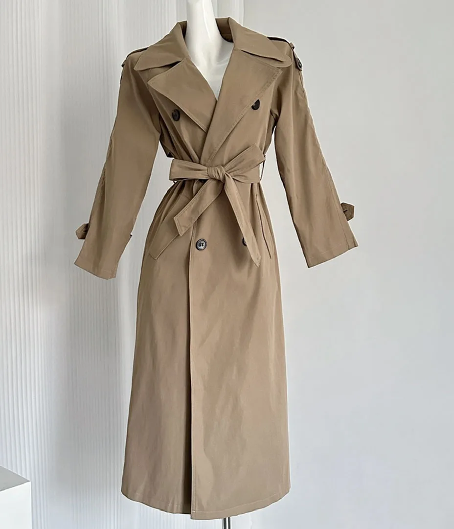 Happylisa женский длинный плащ ветровка модный английский стиль отложной воротник