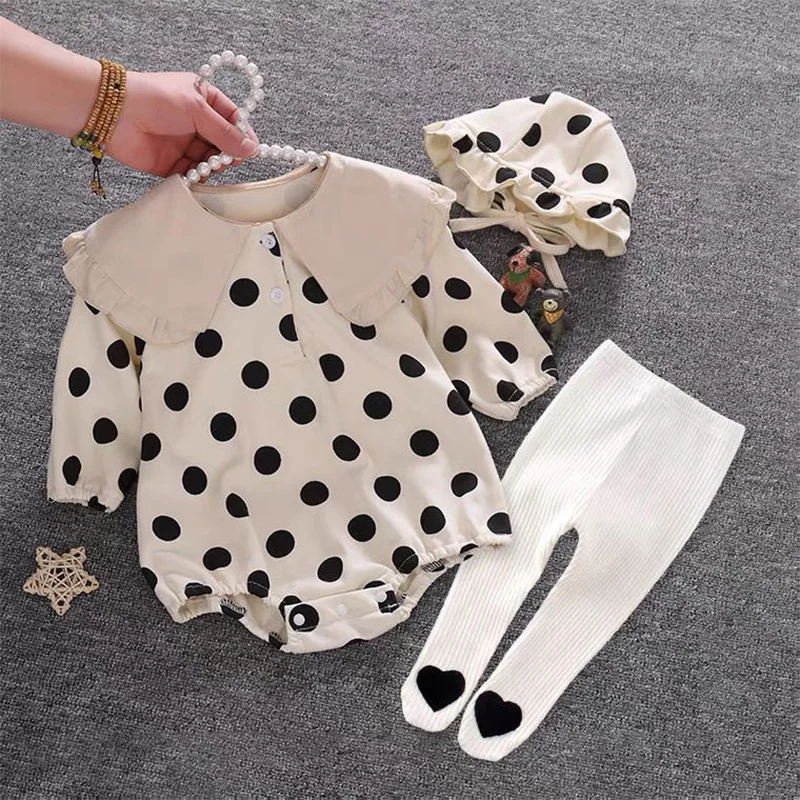 Одежда для маленьких девочек на весну и осень новорожденных с длинными рукавами