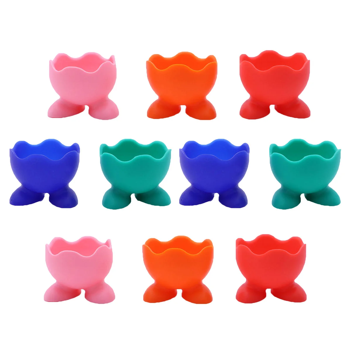 

10pcs Silicone Egg Cups Set, Egg Cup Breakfast, Lunch Or Dinner. Kitchen Ceramic Eggs ( )