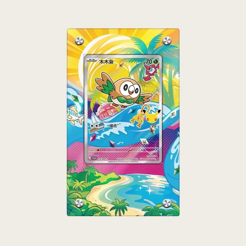 Фото Премиум-подставка для демонстрации карт PTCG Rowlet Standard PSA, расширенная, улучшенная, для коллекционных карт, без карт №1