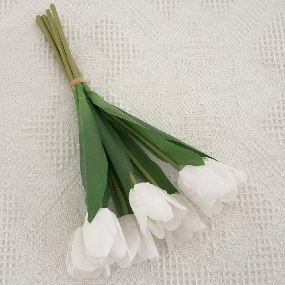 

Fake Tulip Flowers Realistic Simulated Tulips Beautiful Artificial Flower Bouquet for Home Wedding Party Decoration Versatile