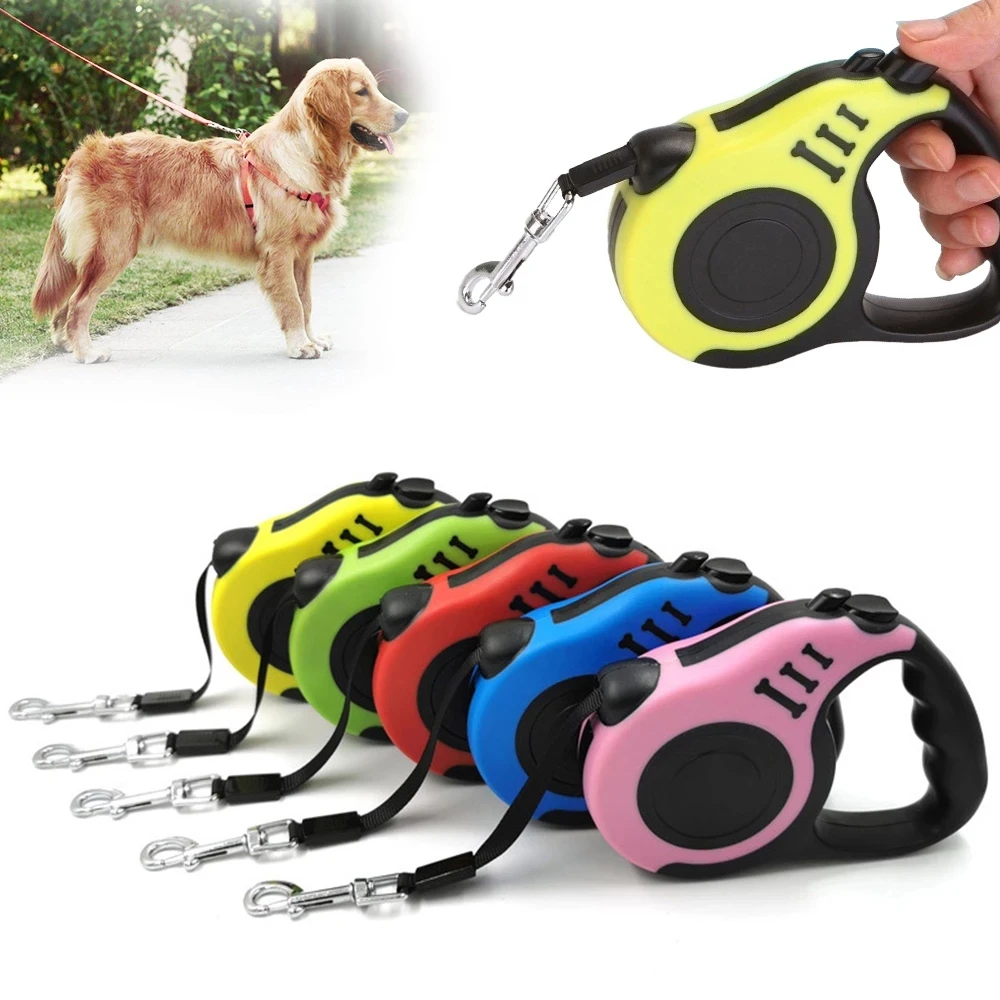 3m 5m accessori per cani guinzaglio durevole automatico retrattile Nylon Cat Lead Extension Puppy Walking Running Lead Roulette per cani