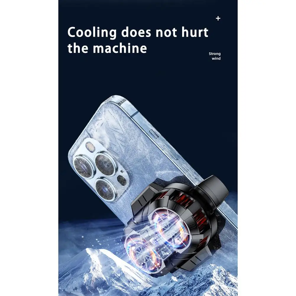 Dual-core Semiconductor Phone Radiator Portable Digital Display Silent Back Clip Phone Cooling Fan Cooler For Ios Android