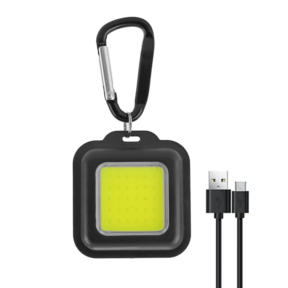 

Миниатюрный светодиодный светильник с брелоком, портативная карманная Рабочая лампа с COB матрицей и зарядкой по USB, с штопортом, 500 люмен