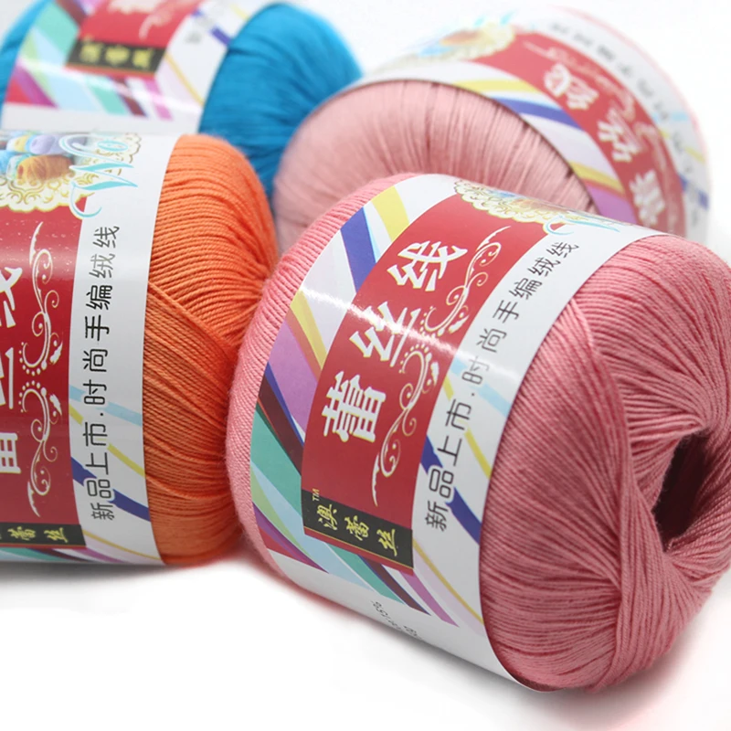 2 шт. 100% хлопчатобумажная кружевная пряжа для ручного вязания 5 # тонкая крючком