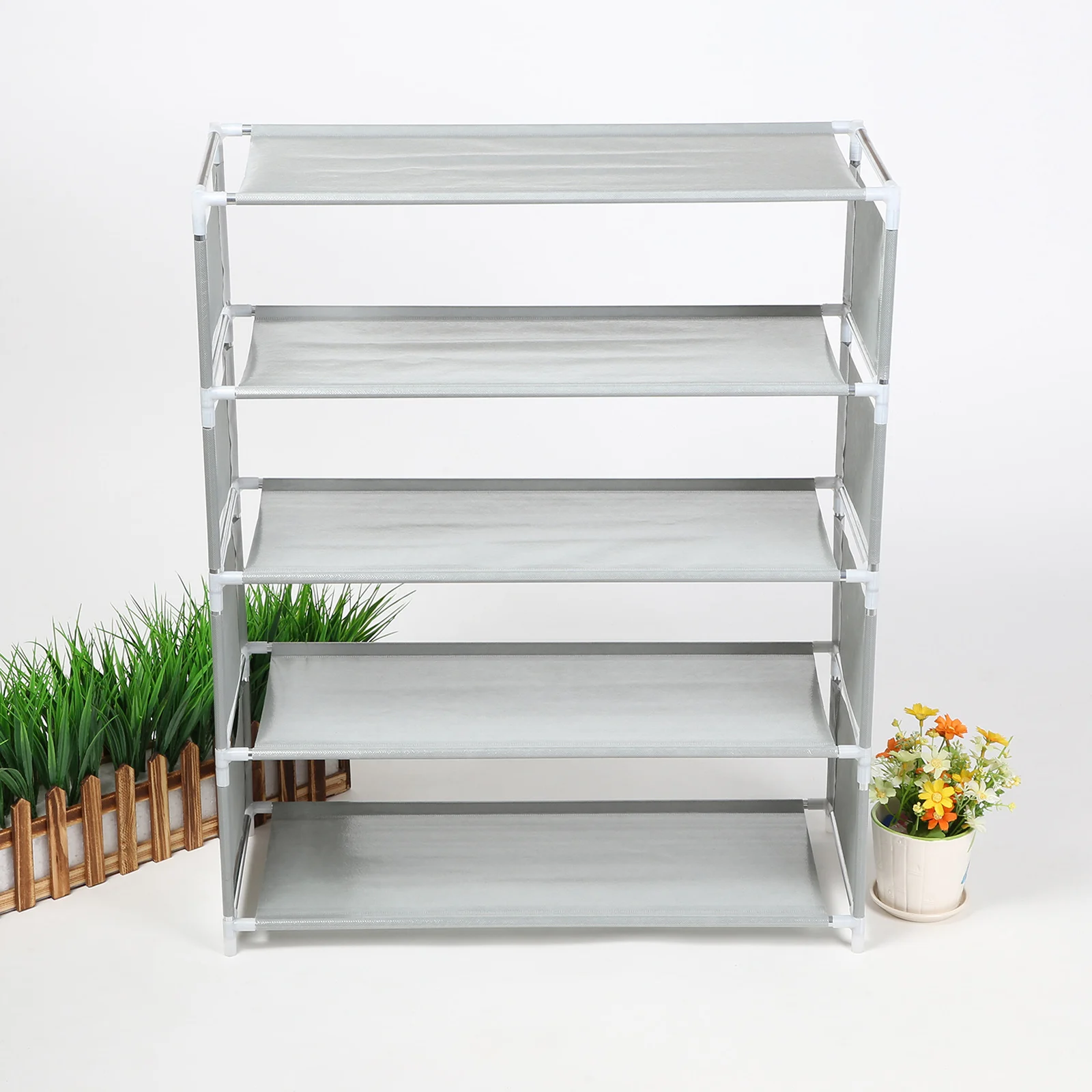 

Shoe Rack Fabric Dustproof Cabinet Organizer Holder Easy To Install DIY Foldable Stand Shoes Shelf
