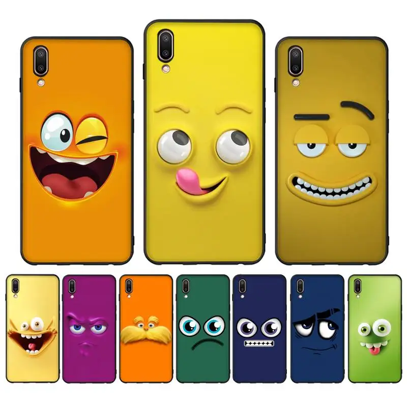 

Cute Funny Face Phone Case for Vivo Y91C Y11 17 19 17 67 81 Oppo A9 2020 Realme c3