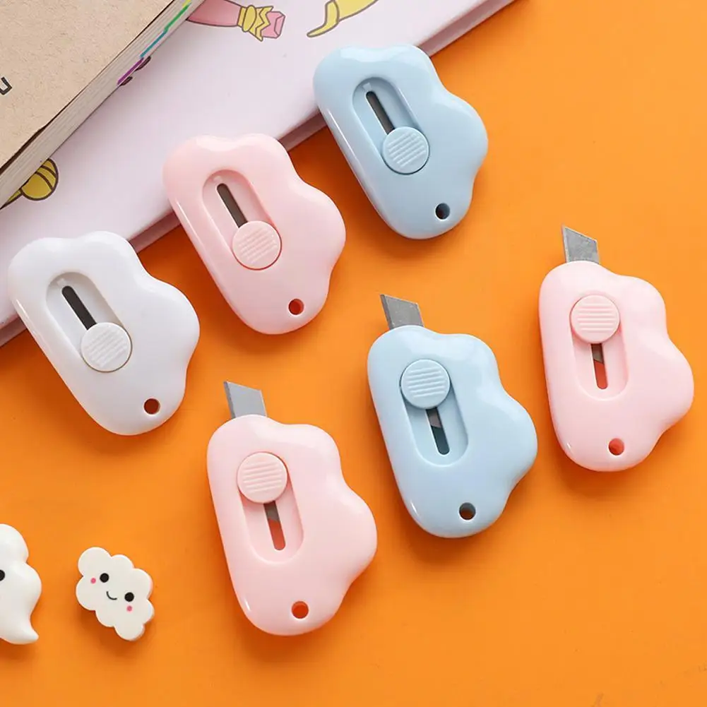 

Cute Cloud Color Mini Portable Utility Knife Paper Papelaria Escolar Cutter Cutting Paper Razor Stationery Office Blade N9V2