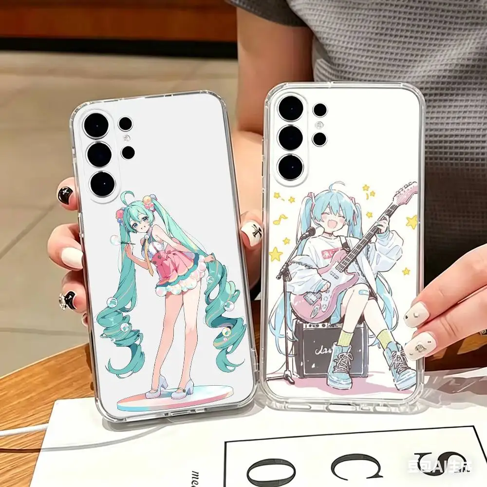 Фото Прозрачный жесткий чехол Princess M-MIKU для Samsung S25, 24, 23, 22, 21, 10, 9, Ultra, Plus, Lite №1