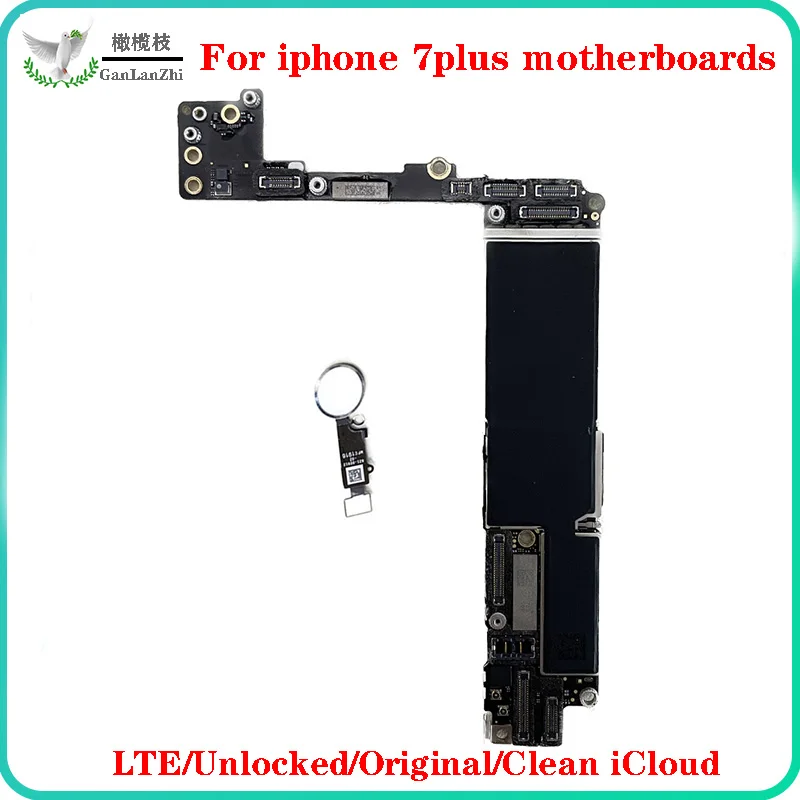 

Original Motherboard For Iphone 7 Plus Unlocked 7Plus Mainboard With / NO Touch ID Clean iCloud IOS Logic Board 32GB 128GB 256GB