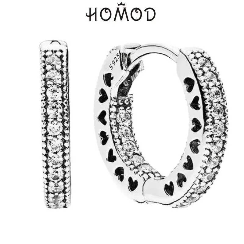 

2022 Fashion Silver Color Pan Earrings Fashion Hollow Round with Crystal Pan Earrings for Women Wedding Gift Fashion Jewelry