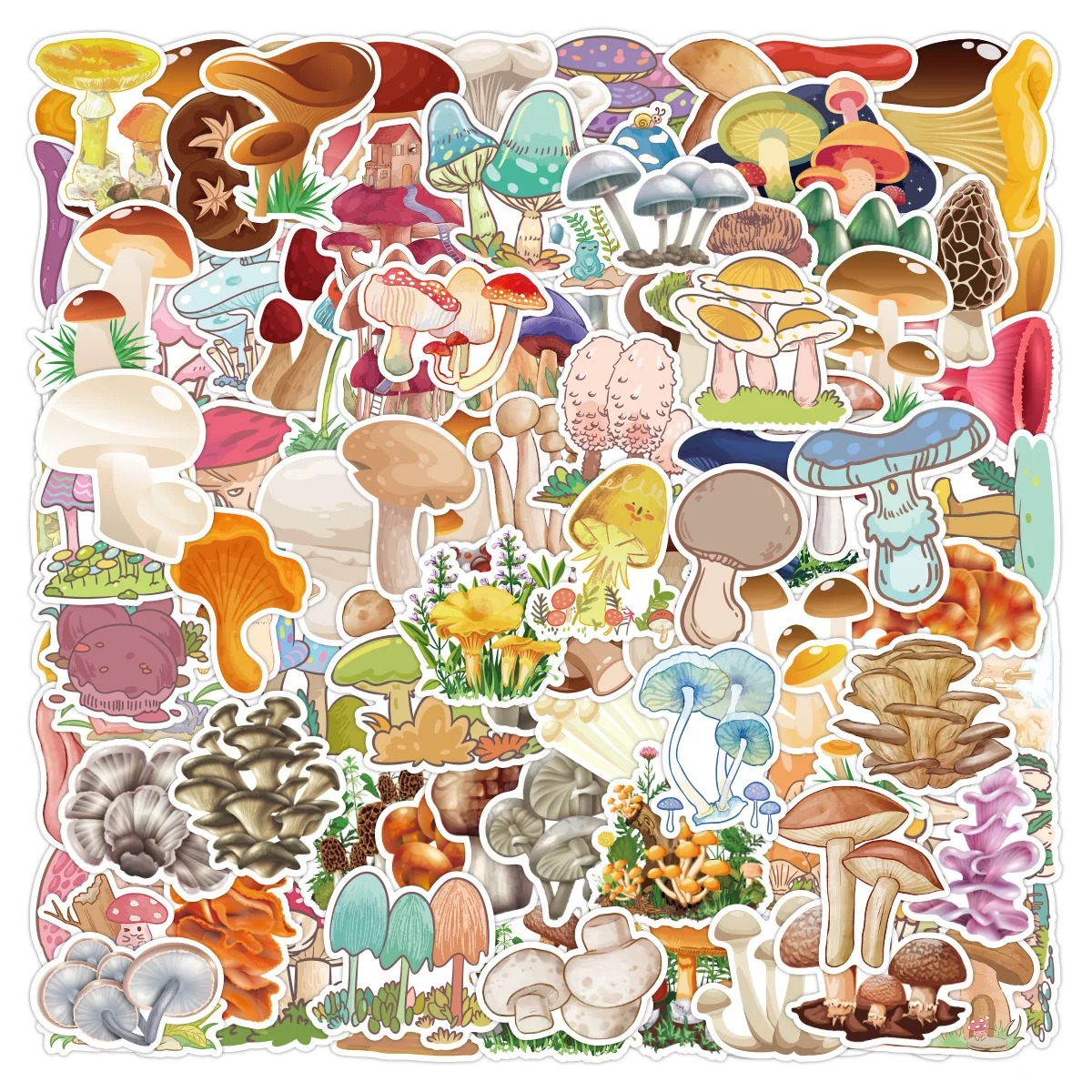

100PCS Mushroom Decor Cartoon Waterproof Vinyl Decal Stickers for Kids Laptop Skateboard Water Bottles Computer Phone Guitar