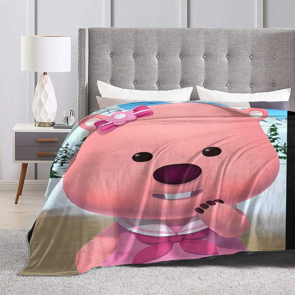 Корейское одеяло Zanmang Loopy качественное теплое осеннее для путешествий в самолете