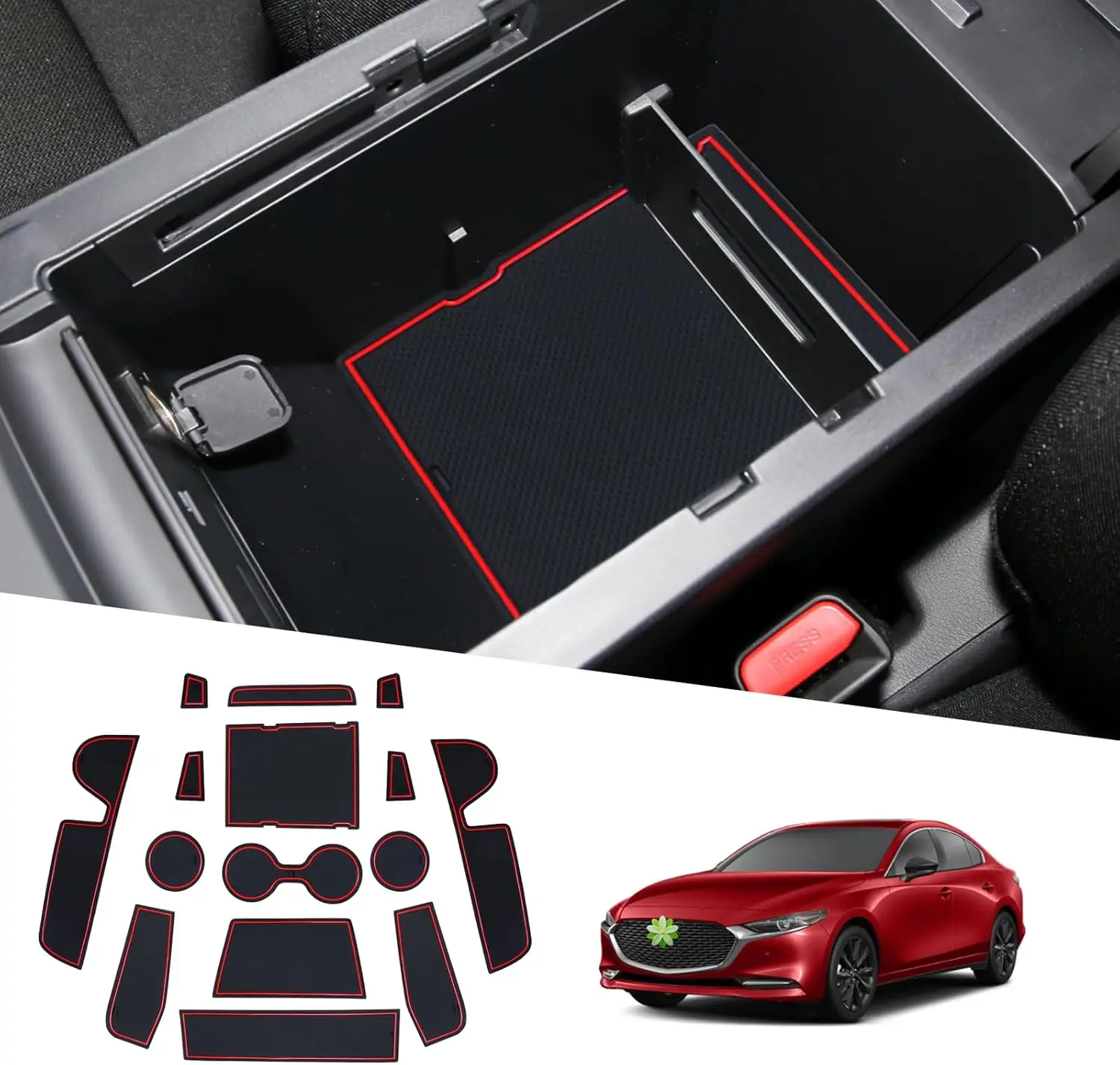 Фото Коврик для дверных ниш LFOTPP для Mazda 3 2019-2026, противоскользящая накладка для дверных проемов, аксессуары для интерьера автомобиля Mazda 3 2026 №1