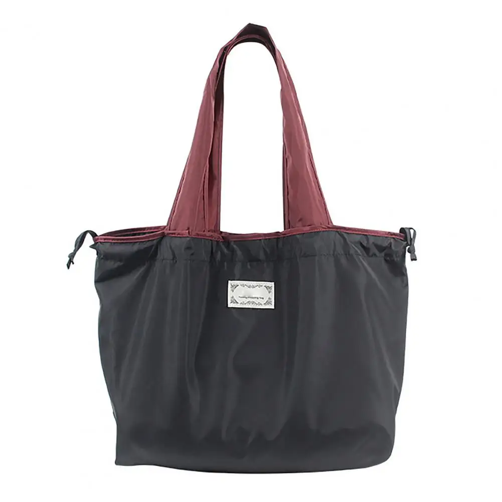 

Drawstring Anti-slid Handle Shopping Bag Oxford Cloth Practical Large Capacity Shoulder Bag for Daily Use