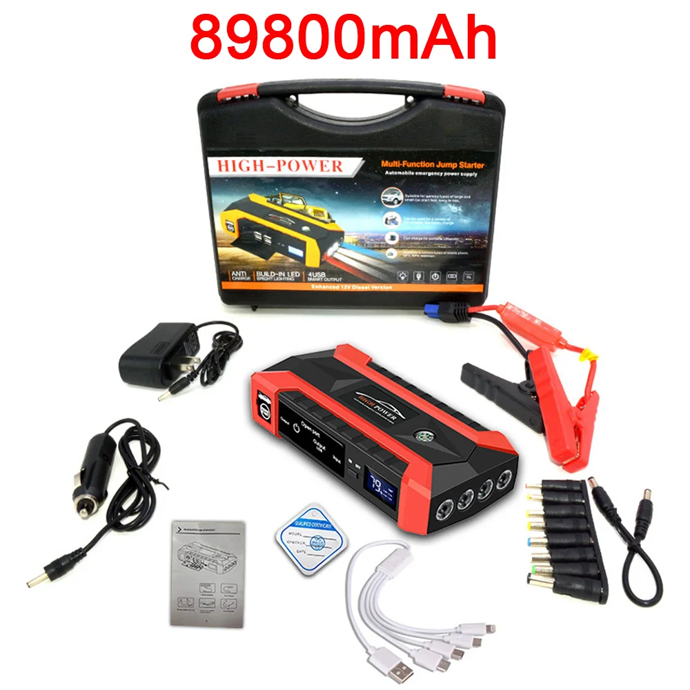 Car Jump Starter 12V Auto Starting Device Emergency Booster Start Power Bank Battery For Car Emergency Battery Starter Supply