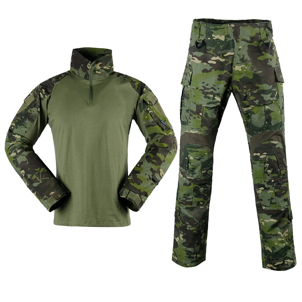 

m65 Combat Dress Suit Tactical Camouflage Military Uniform Army Dress Airsoft Military Men US Shirt + Cargo Pants Knee Pads G3