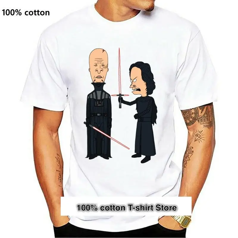 

Camiseta blanca divertida de X Beavis y Butthead Kylo Ren, camisa de algodón, envío gratis