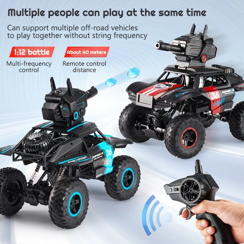 1:12 New 4WD High-speed Shooting Competitive Water Bomb Remote Control Tank Drift 2.4G Car Children's Toy Gift |